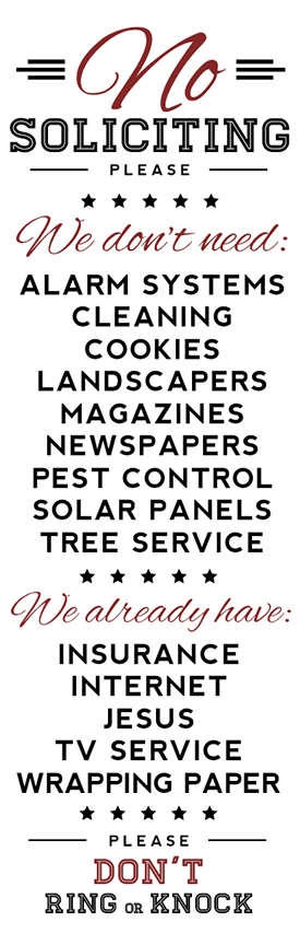 No Soliciting With Cookies